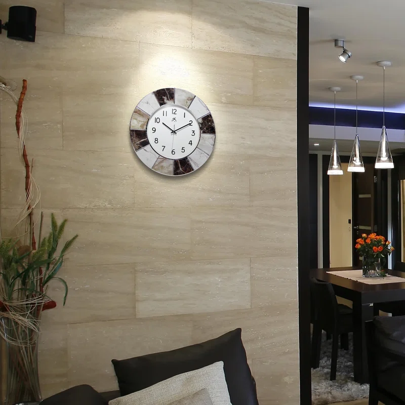 Akaria Modern Glam Round Plastic Wall Clock 16 Inches