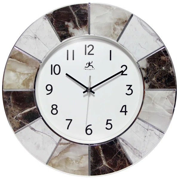 Akaria Modern Glam Round Plastic Wall Clock 16 Inches - Image 2
