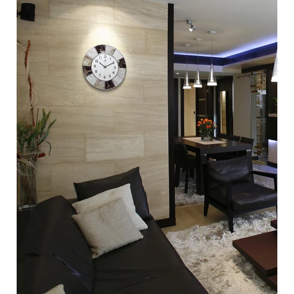 Akaria Modern Glam Round Plastic Wall Clock 16 Inches - Image 3