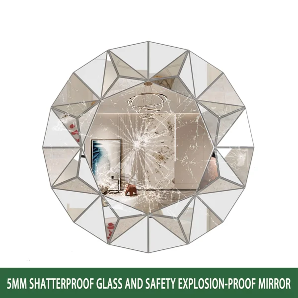 Lamarria Round Beveled Decor Silver Polished Mirror with 3-Year Warranty - Image 3