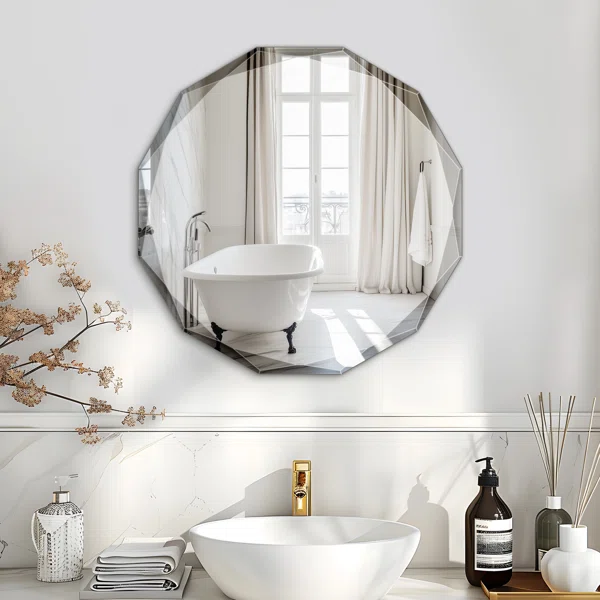 Oval Beveled Frameless Bathroom Vanity Mirror Decorative Wall Accent Mirror - Image 3