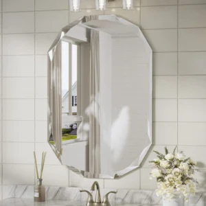 Pearlette Beveled Frameless Octagon Mirror